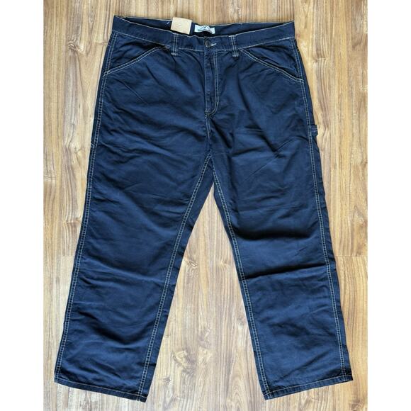 Blue Mountain‎ Fleece Lined Jeans Black WorkwearCarpenter Men's Size 40X30 NWT - Picture 1 of 6